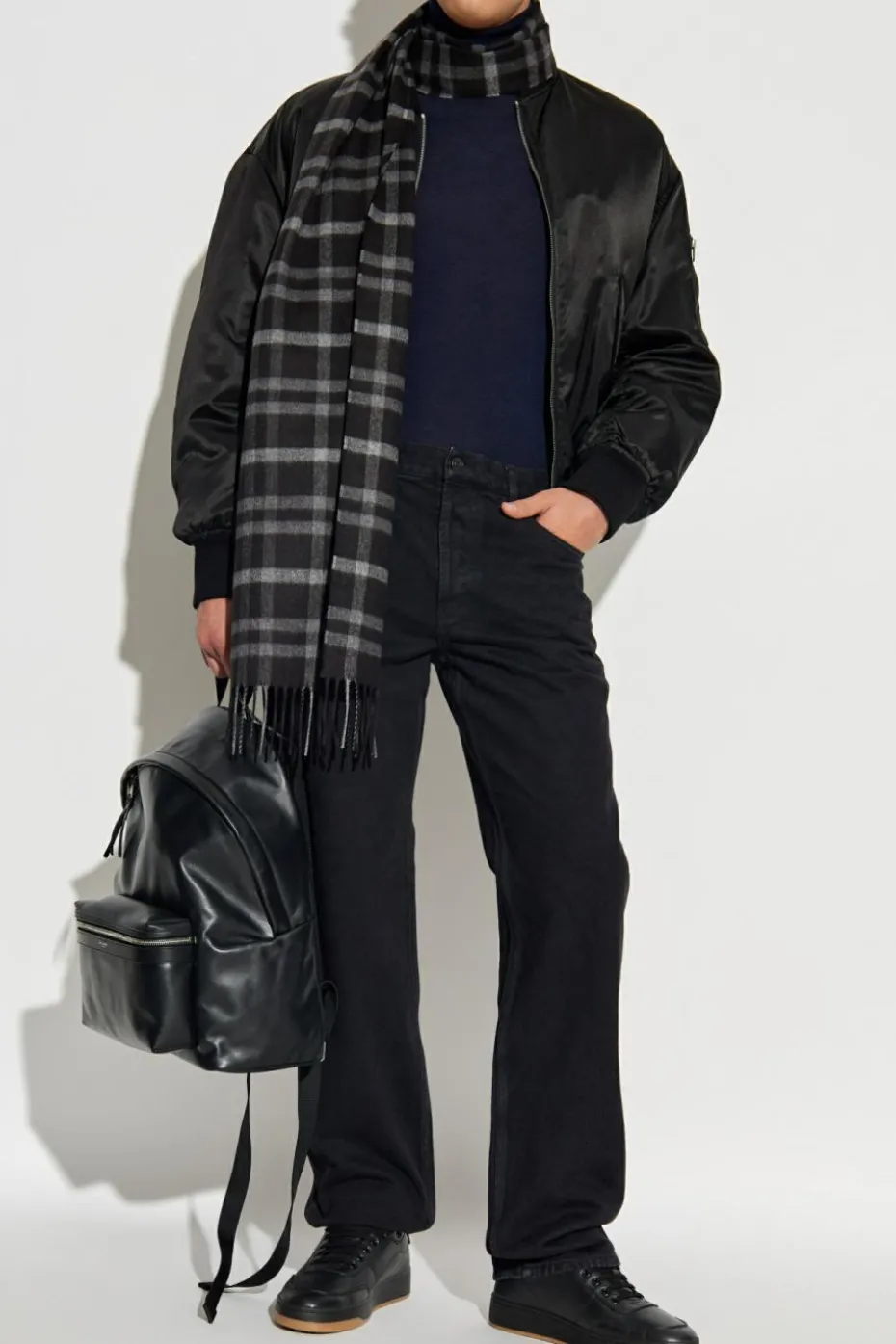 Saint Laurent GRANATOWY Wełniany golf