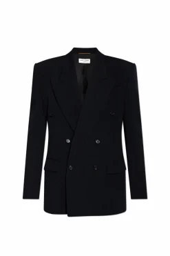 Saint Laurent GRANATOWY Wełniana marynarka
