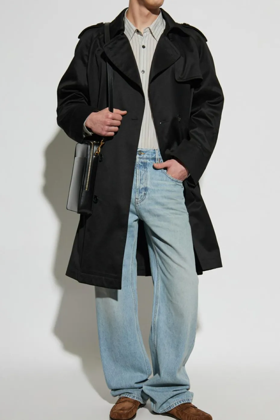 Saint Laurent jasnoniebieski Jeansy z nogawkami o prostym kroju