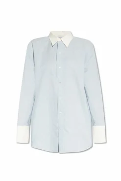 Saint Laurent jasnoniebieski Koszula ze wzorem w pasy