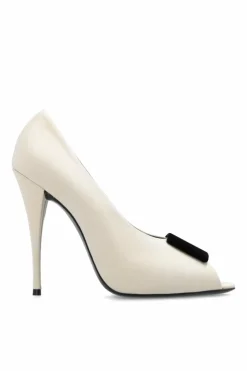 Saint Laurent kremowy Buty na obcasie ‘Peep’