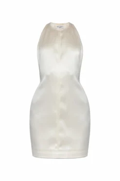 Saint Laurent kremowy Jedwabna sukienka
