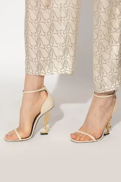 Saint Laurent kremowy Sandały na obcasie ‘Opyum’