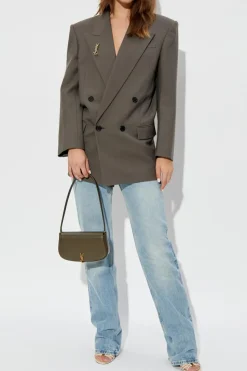 Saint Laurent NIEBIESKI Jeansy z efektem `vintage`