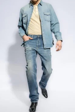 Saint Laurent NIEBIESKI Jeansy z lekko zwężanymi nogawkami