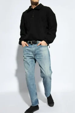 Saint Laurent NIEBIESKI Jeansy z przetarciami