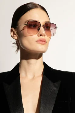 Saint Laurent RÓŻOWY Okulary przeciwsłoneczne z logo ‘SL 312 M’