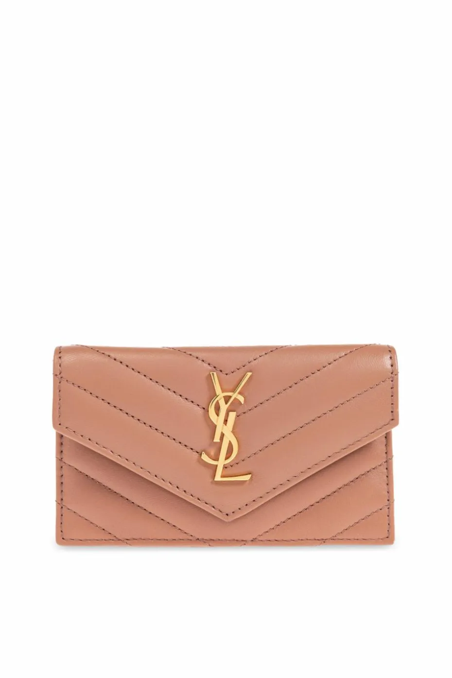 Saint Laurent RÓŻOWY Skórzany portfel