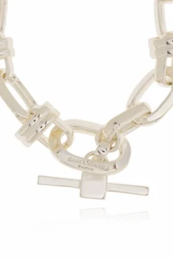 Saint Laurent SREBRNY Mosiężna bransoleta