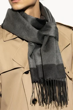 Saint Laurent SZARY Jedwabny szal