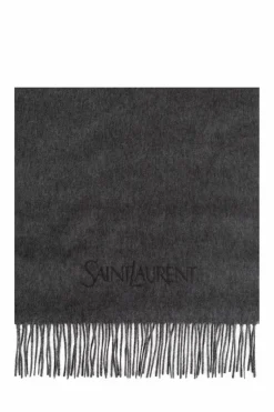 Saint Laurent SZARY Kaszmirowy szal