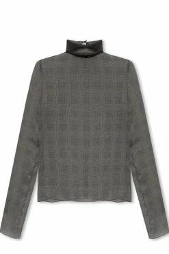 Saint Laurent SZARY Top z długimi rękawami