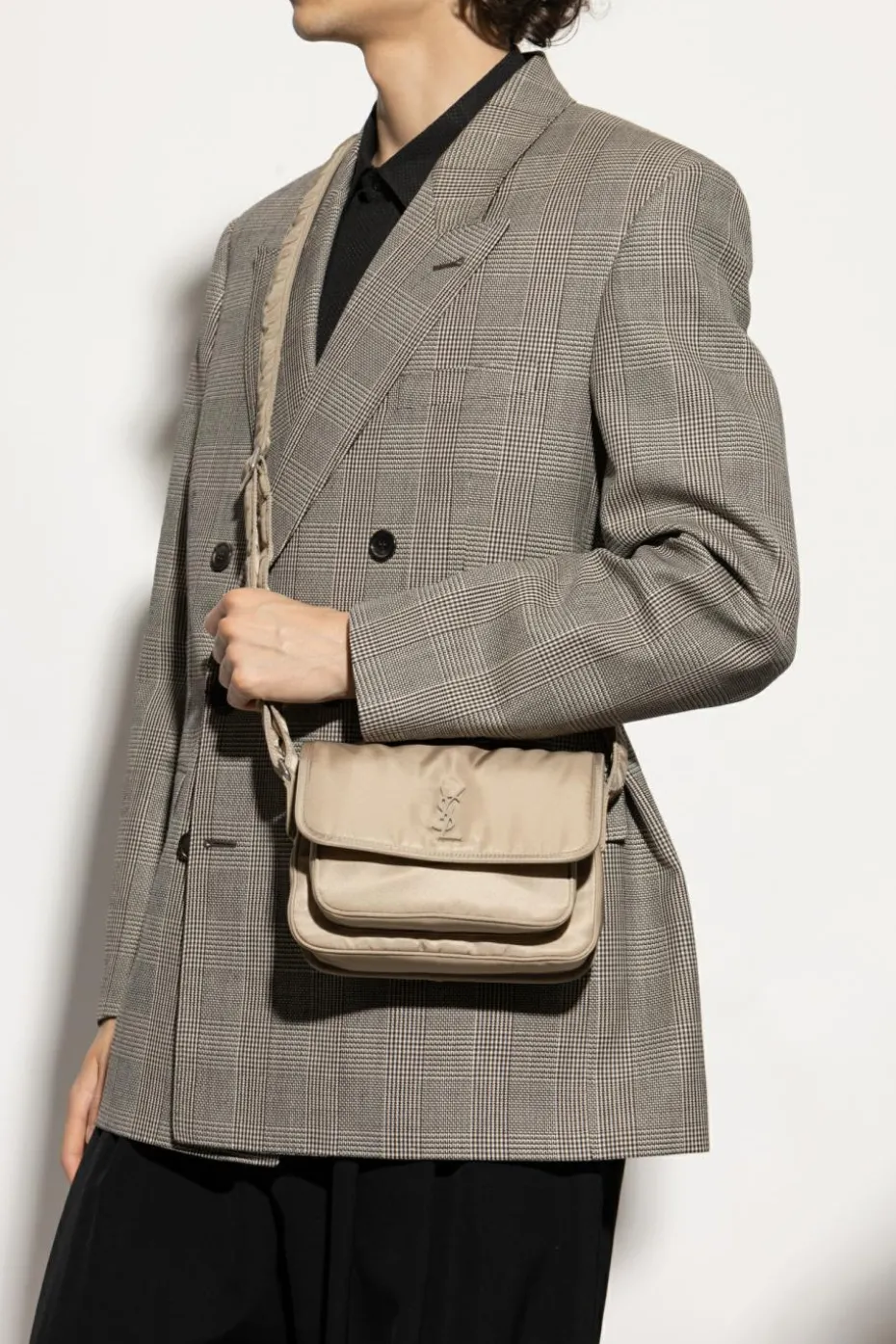Saint Laurent SZARY Torba na ramię `Niki`
