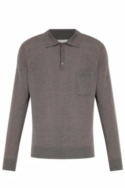 Saint Laurent SZARY Wełniane polo