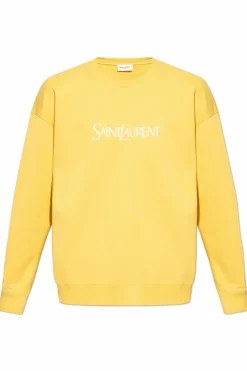 Saint Laurent ŻÓŁTY Bluza z logo