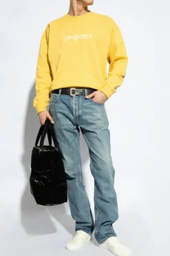 Saint Laurent ŻÓŁTY Bluza z logo