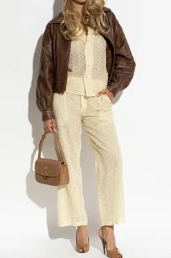 Saint Laurent ŻÓŁTY Komplet: koszula i spodnie