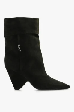 Saint Laurent ZIELONY Botki na obcasie ‘Niki’