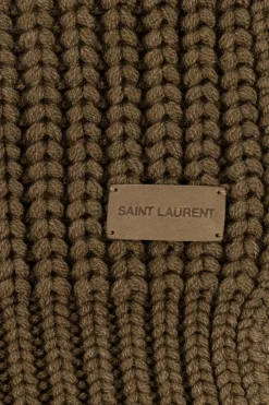 Saint Laurent ZIELONY Kaszmirowy szal
