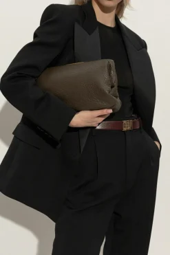 Saint Laurent ZIELONY Skórzana kopertówka