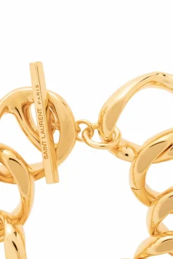 Saint Laurent ZŁOTY Mosiężna bransoleta