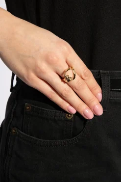 Saint Laurent ZŁOTY Mosiężny pierścień