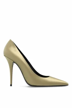 Saint Laurent ZŁOTY Satynowe szpilki ‘Instinct’