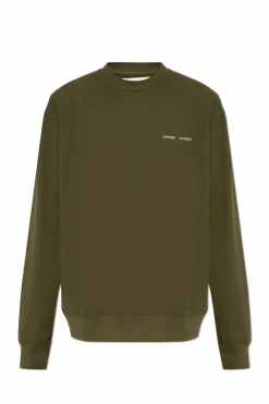 Samsøe Samsøe ZIELONY Bluza z logo `Norsbro`