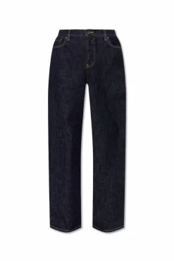 Self-Portrait GRANATOWY Jeansy z wysokim stanem