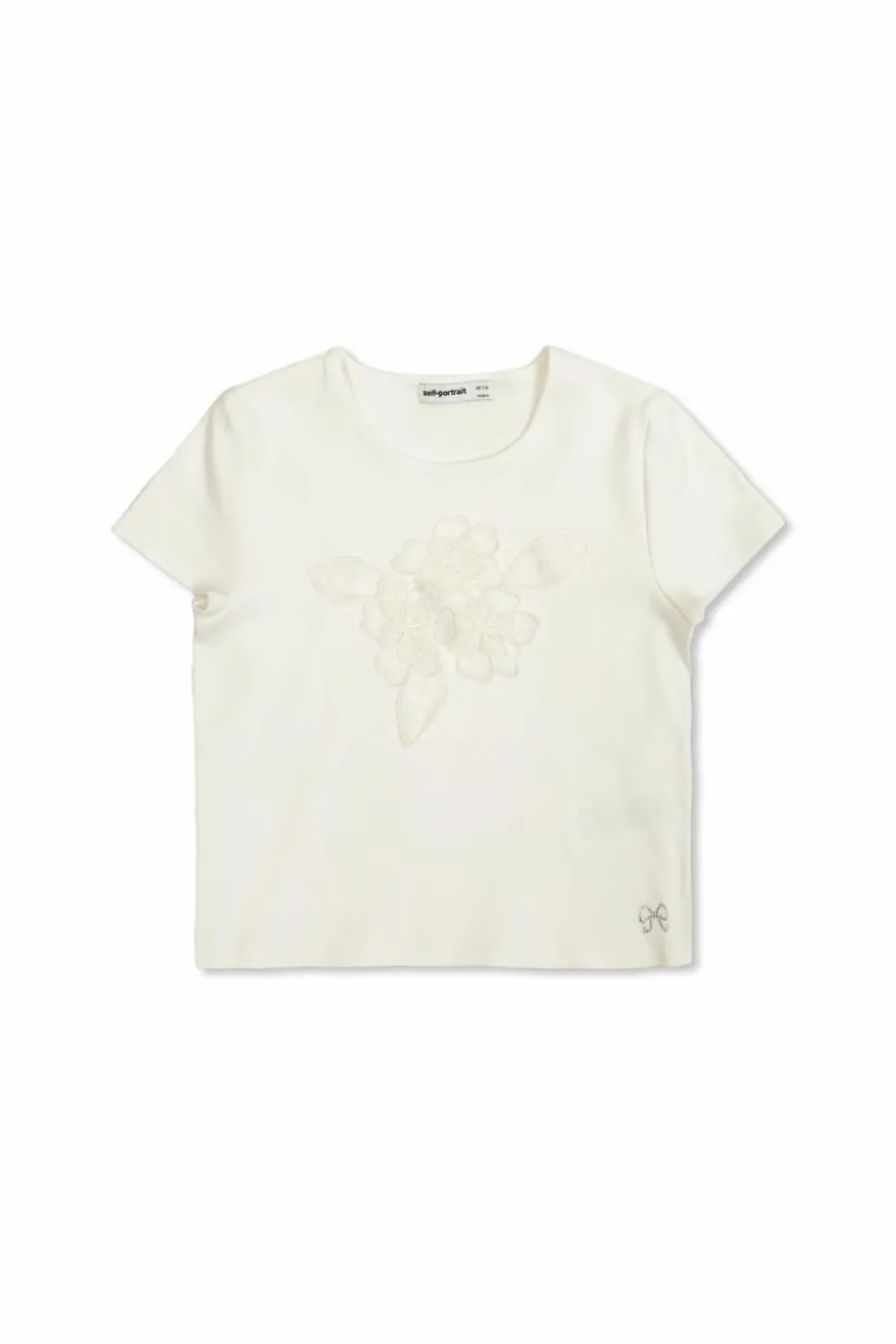 Self-Portrait Kids BIAŁY T-shirt z koronką