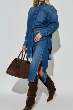 Sportmax GRANATOWY Koszula jeansowa `Eridani`