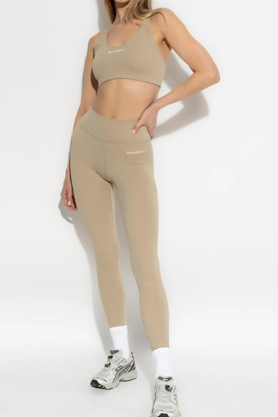 Sporty & Rich beżowy Legginsy z kolekcji `Core`