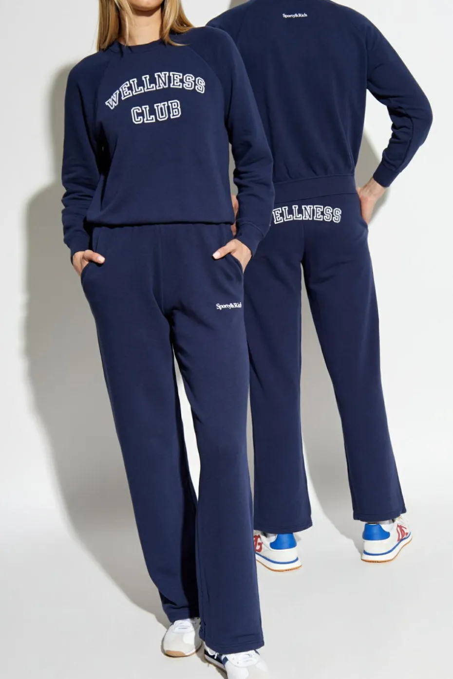 Sporty & Rich GRANATOWY Bawełniana bluza