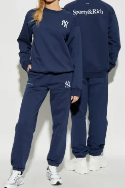 Sporty & Rich GRANATOWY Bluza z kolekcji `47 & The New York Yankees`