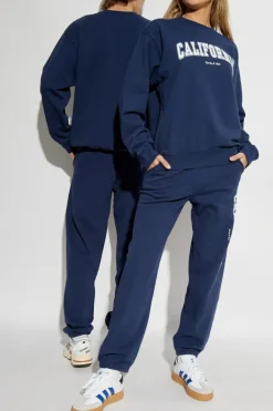 Sporty & Rich GRANATOWY Bluza z kolekcji `Wall Street`