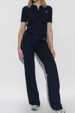 Sporty & Rich GRANATOWY Polo z kolekcji `Riviera`