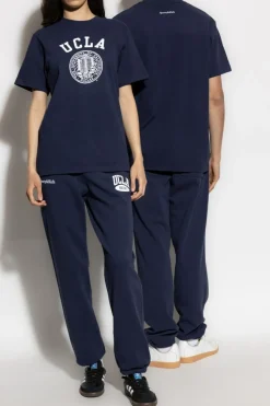 Sporty & Rich GRANATOWY T-shirt z kolekcji `UCLA`