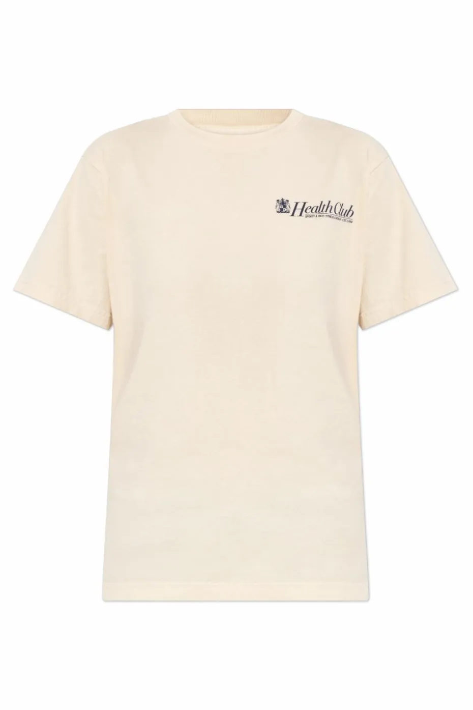 Sporty & Rich kremowy T-shirt z kolekcji `Riviera`