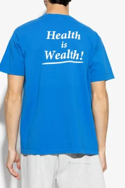 Sporty & Rich NIEBIESKI T-shirt `Health is Wealth`
