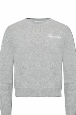 Sporty & Rich SZARY Sweter z kolekcji `Paris Drop`