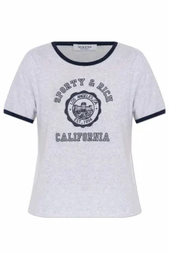 Sporty & Rich SZARY T-shirt z nadrukiem