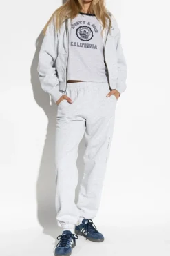 Sporty & Rich SZARY T-shirt z nadrukiem