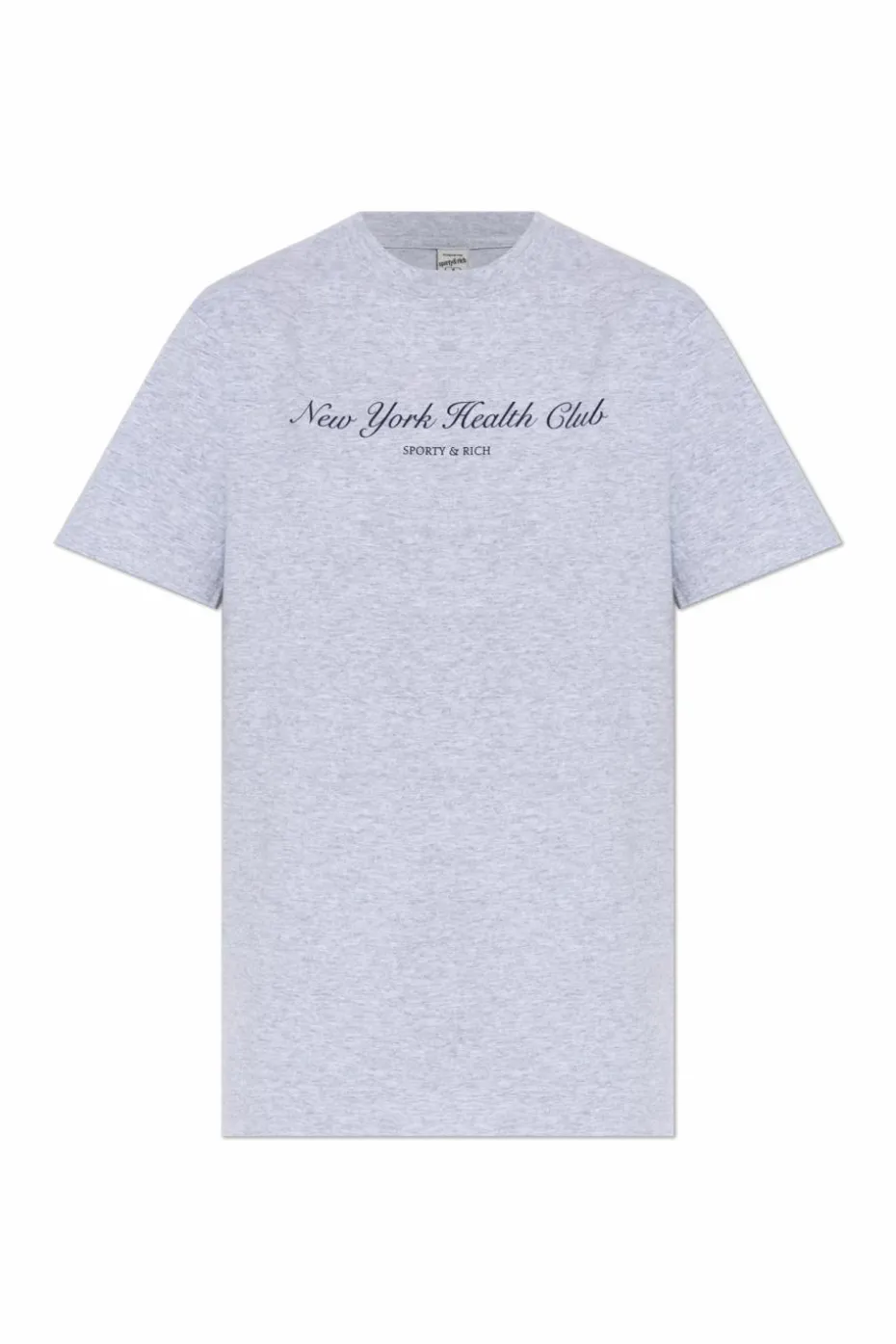 Sporty & Rich SZARY T-shirt z logo
