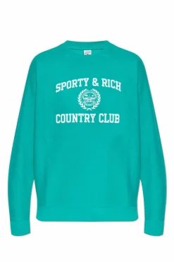 Sporty & Rich ZIELONY Bluza z nadrukiem