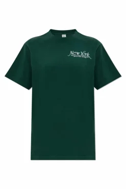 Sporty & Rich ZIELONY T-shirt z kolekcji `Preppy`