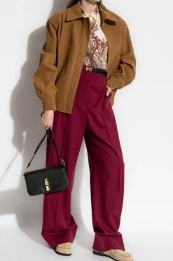 Stella McCartney BORDO Wełniane spodnie w kant