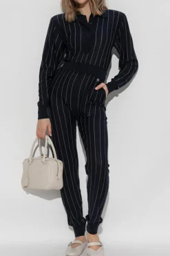 Stella McCartney GRANATOWY Wełniane spodnie