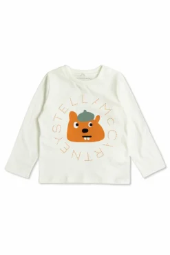 Stella McCartney Kids BIAŁY T-shirt z nadrukiem