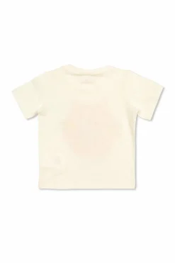 Stella McCartney Kids BIAŁY T-shirt z motywem kota