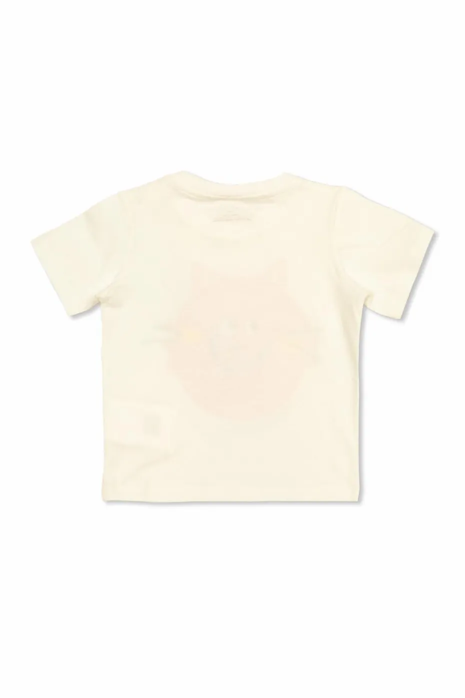 Stella McCartney Kids BIAŁY T-shirt z motywem kota